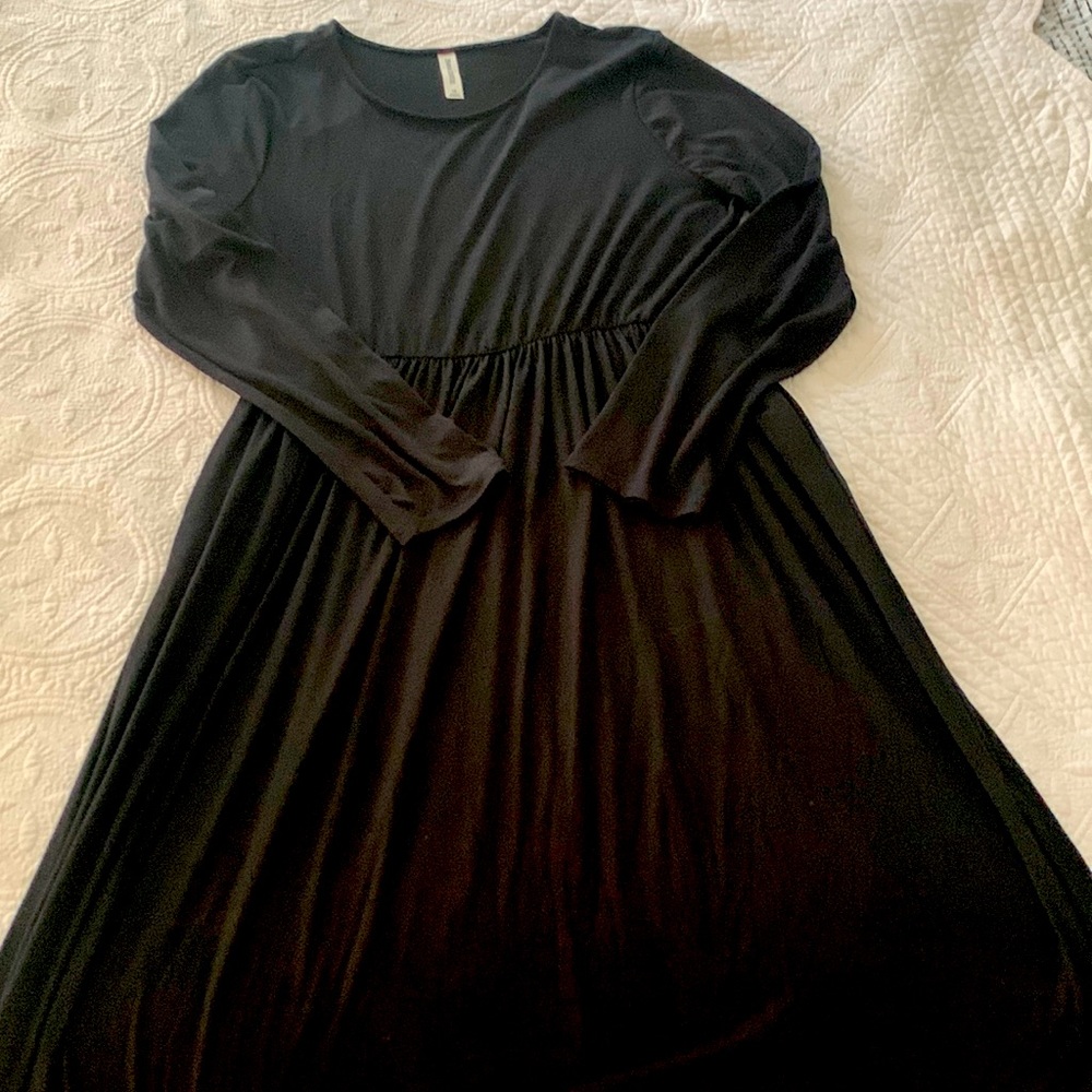 Zenana Outfitters Long sleeve black maxi dress